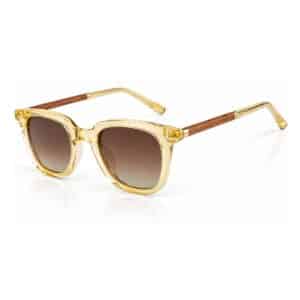 Occhiali da Sole Acetato Giallo & Legno di Sapelli