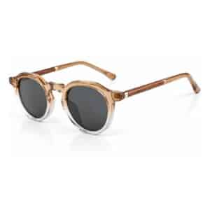 Occhiali da Sole Acetato Beige & Legno di Noce