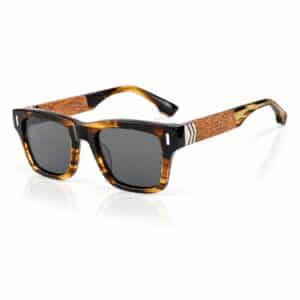 Occhiali da Sole Acetato Marrone & Legno di Noce